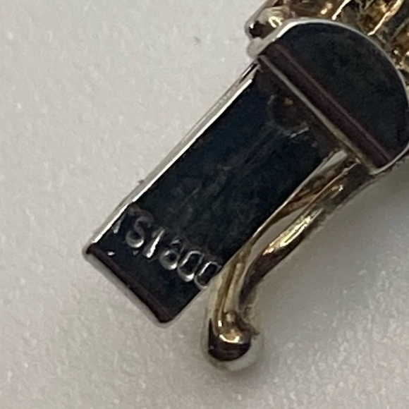 VTG Art Deco 800 Silver Mesh & Ball Bead Link Flat Laying Chain 16” / 17.9g - Picture 8 of 11